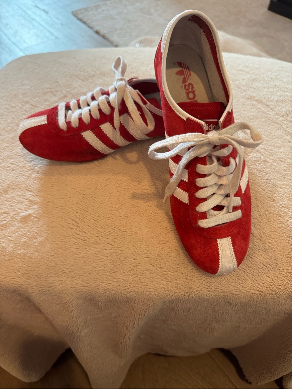 Vintage 2004 Adidas Okapi Red Suede Sneakers Size 6.5 Y2K